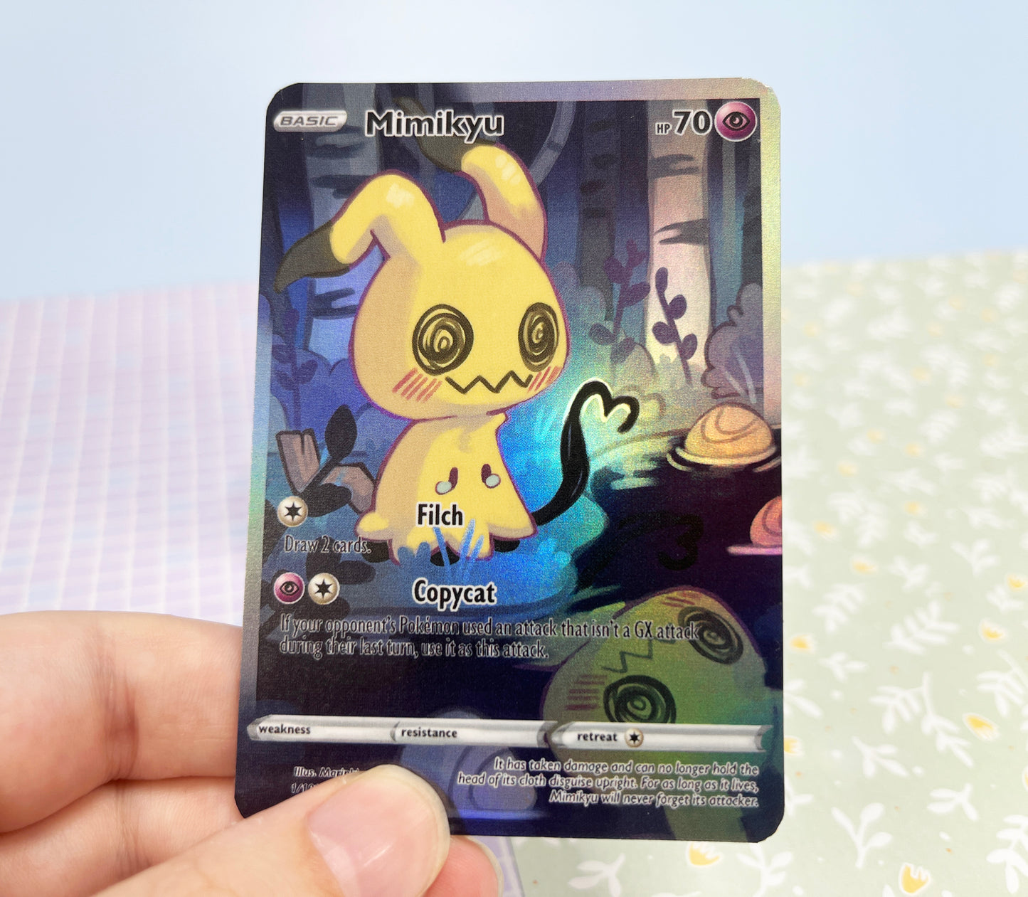 Holographic custom card Mimikyu