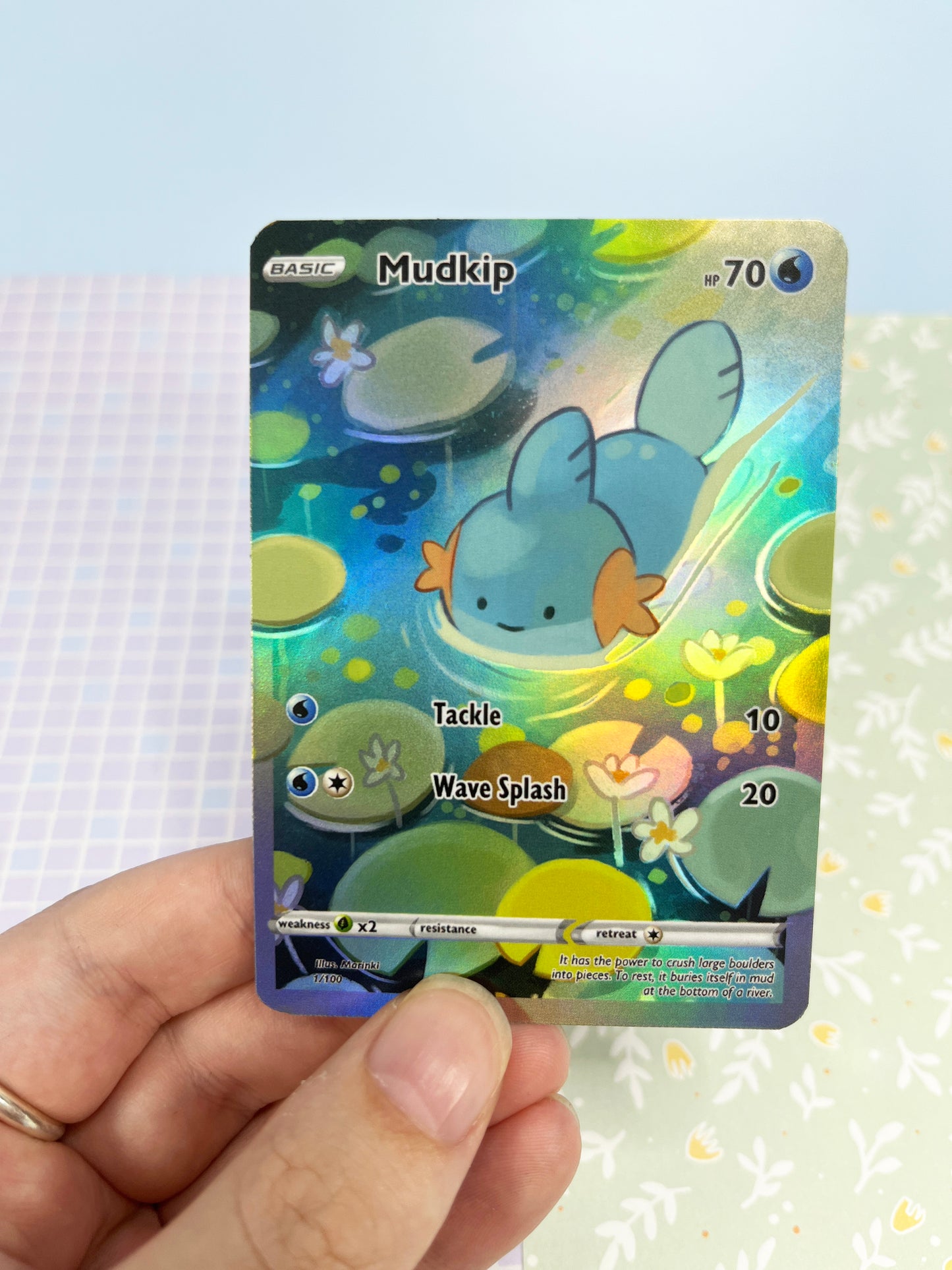 Holographic custom card Mudkip