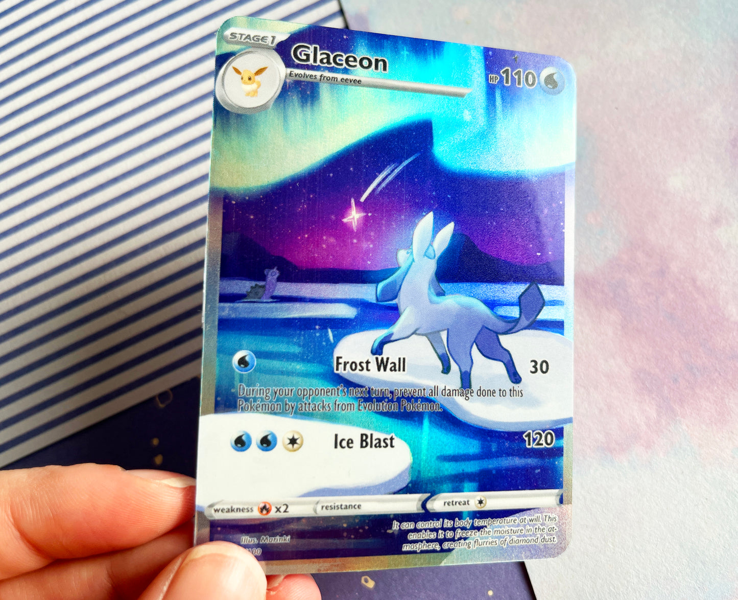 Holographic custom card Glaceon and Lapris