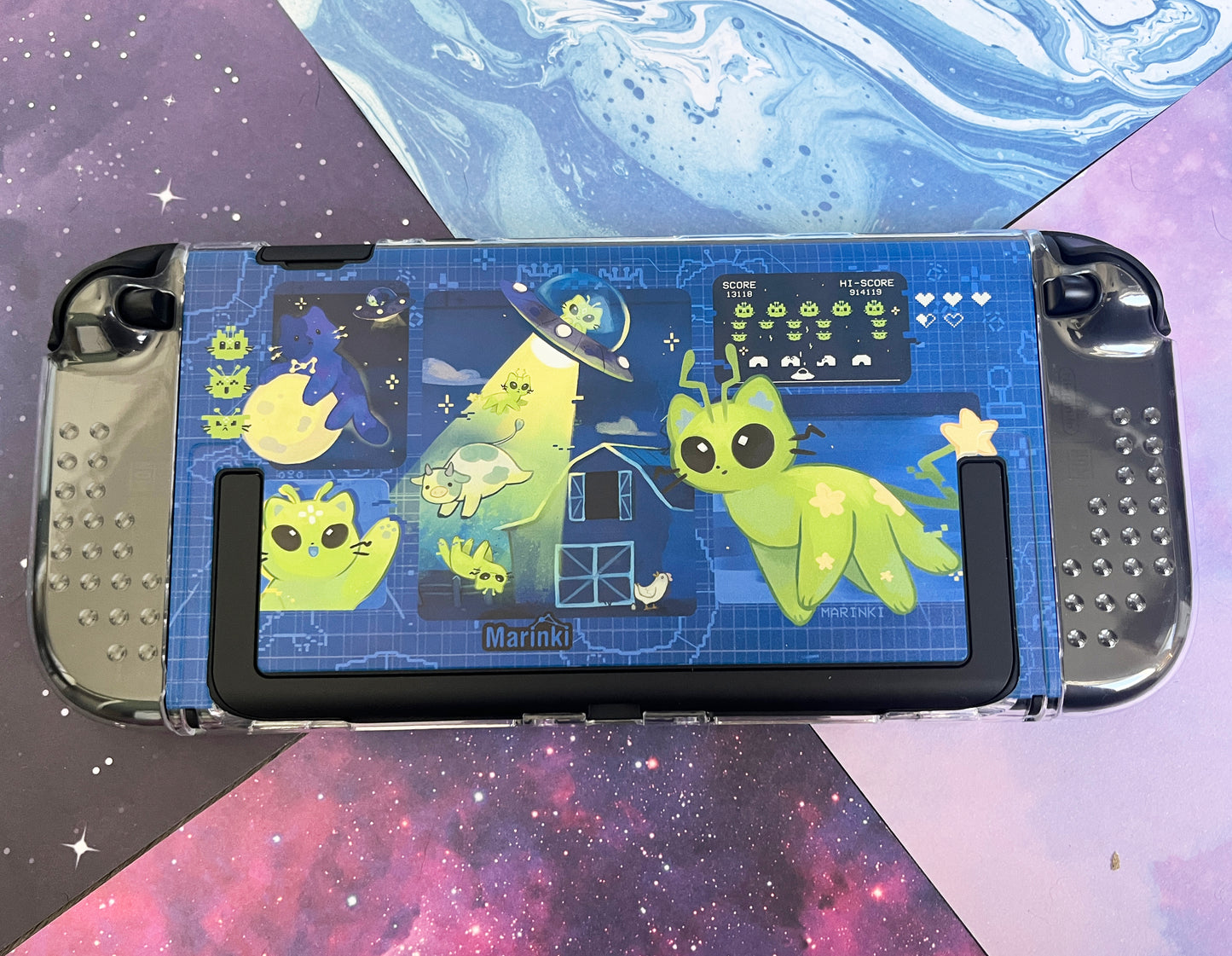 Switch Cover Case for Nintendo Switch 2 - space alien cat