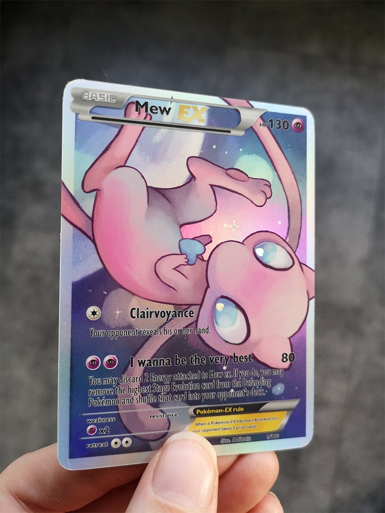Holo Mew / Custom holographic Pokémon card / EX card