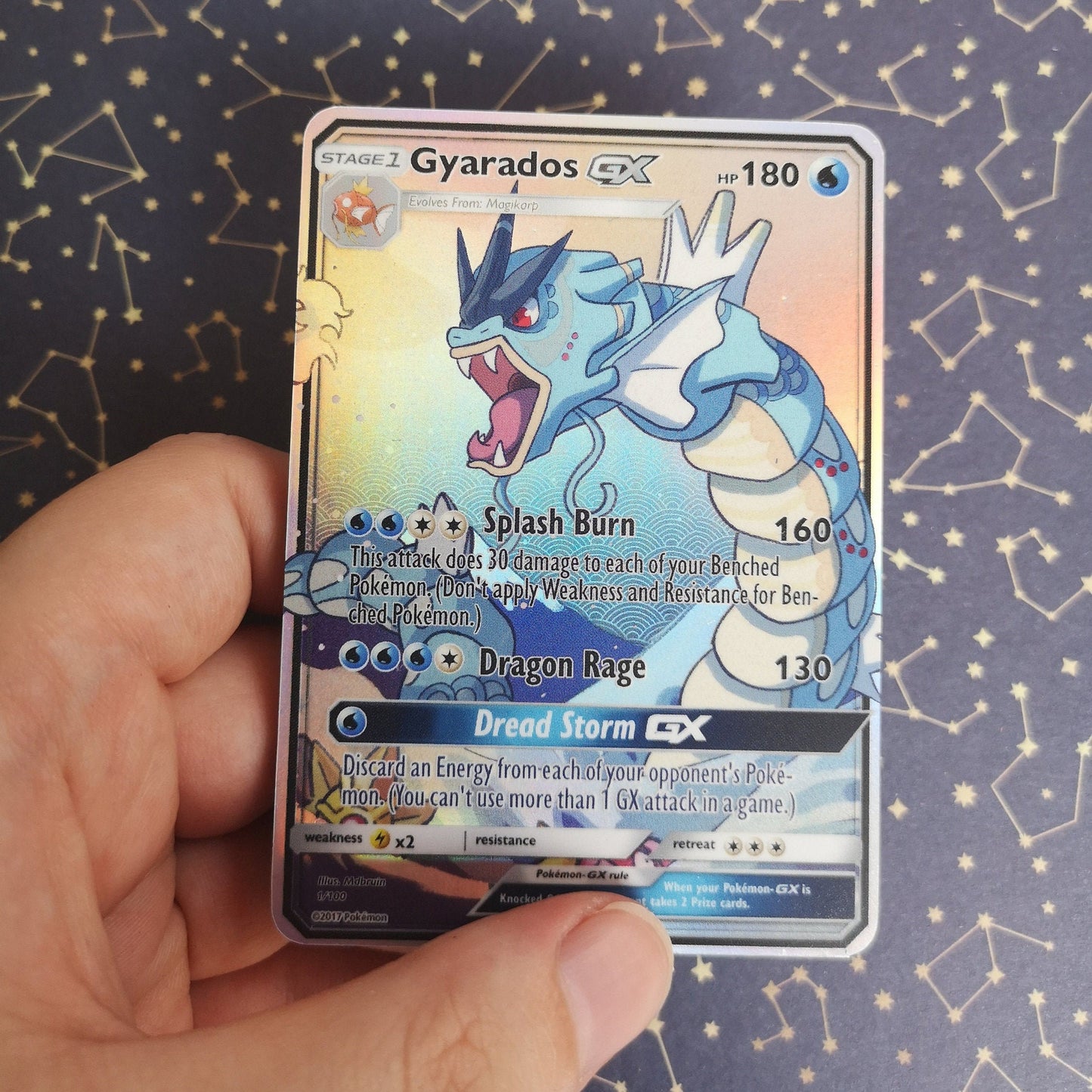 Holo Shiny Magikarp or Gyarados / Custom holographic Pokémon card / GX card