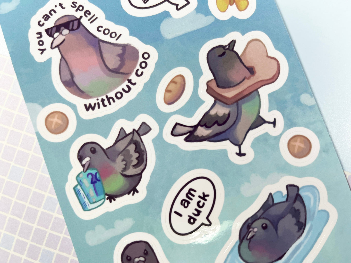 Sticker sheet pigeon / Pigeon memes / funny pigeons / A6