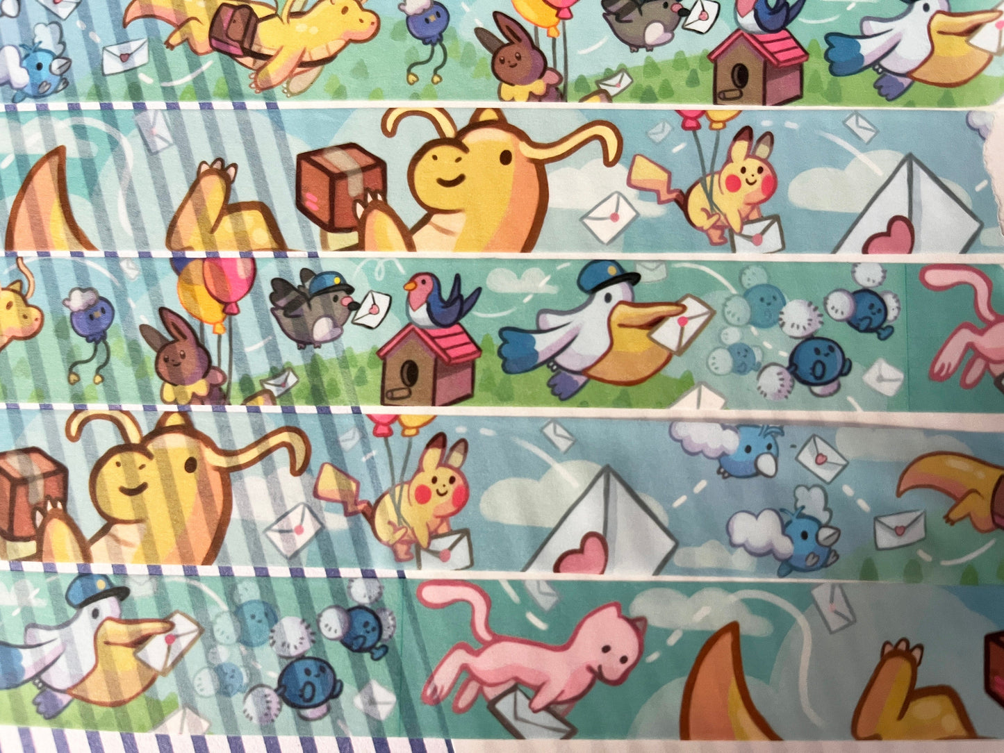 Pokemon flying type post washi tape - Washi Tape - 2cmx1000cm