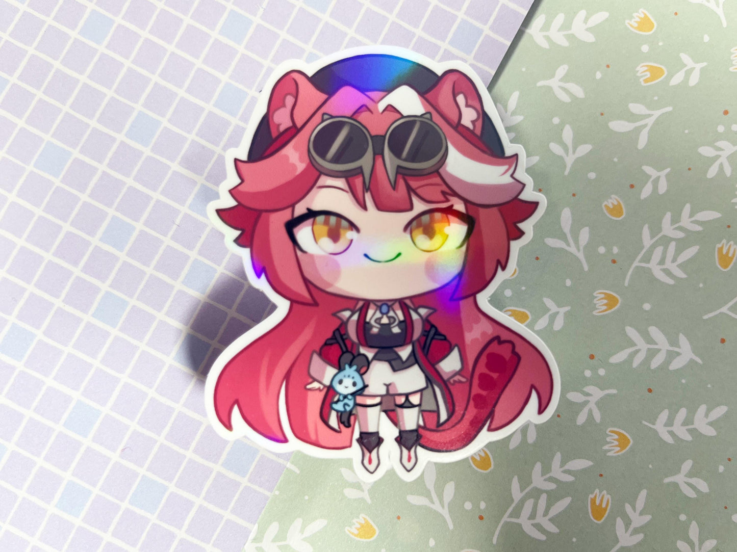 Vtuber Stickers holo justice | Elizabeth, Cecilia, Gigi, Raora | 8CM Sticker glitter Vinyl