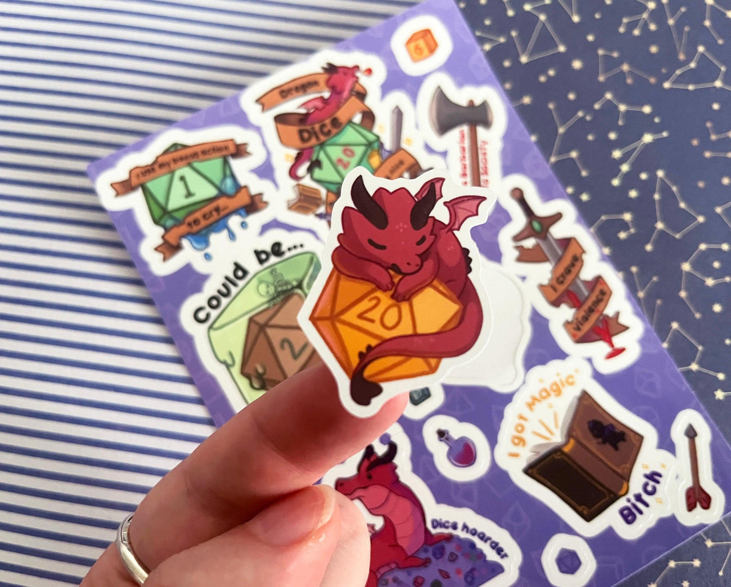 Sticker sheet dnd meme / A6 holographic Vinyl sticker