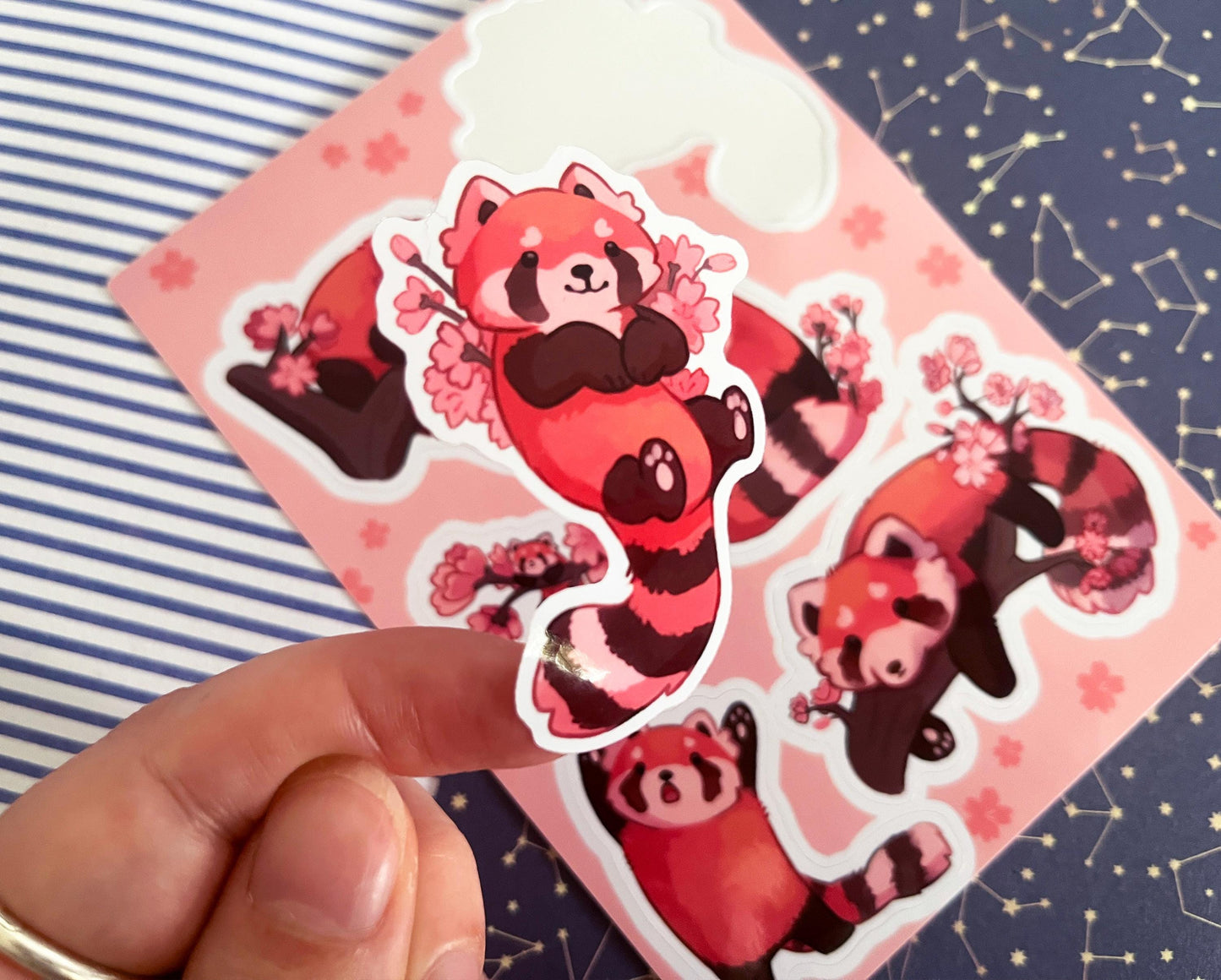 Sticker sheet red panda / A6 holographic Vinyl sticker