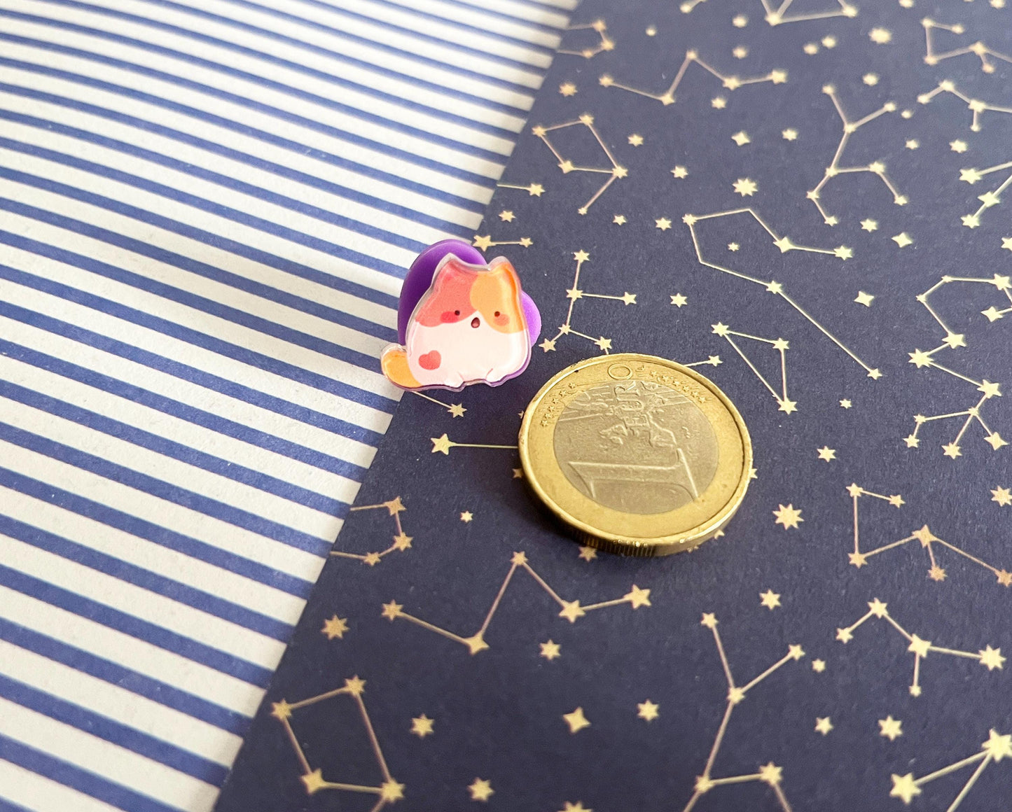 Acrylic Blop mini Pins / sheep, cat, bunny / around 1 to 2 cm / 5 pieces