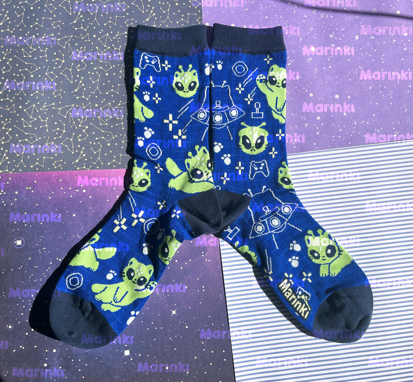 Glorp alien socks - Cotton Socks EU 38-41, US Men 6 - 9,5, US Women 7,5 - 11,5
