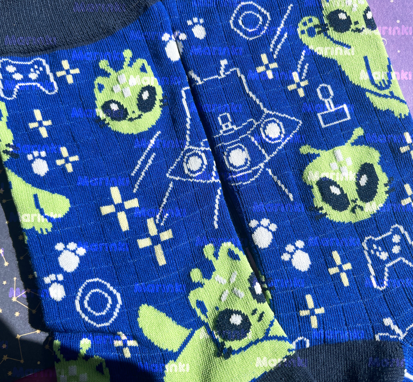 Glorp alien socks - Cotton Socks EU 38-41, US Men 6 - 9,5, US Women 7,5 - 11,5