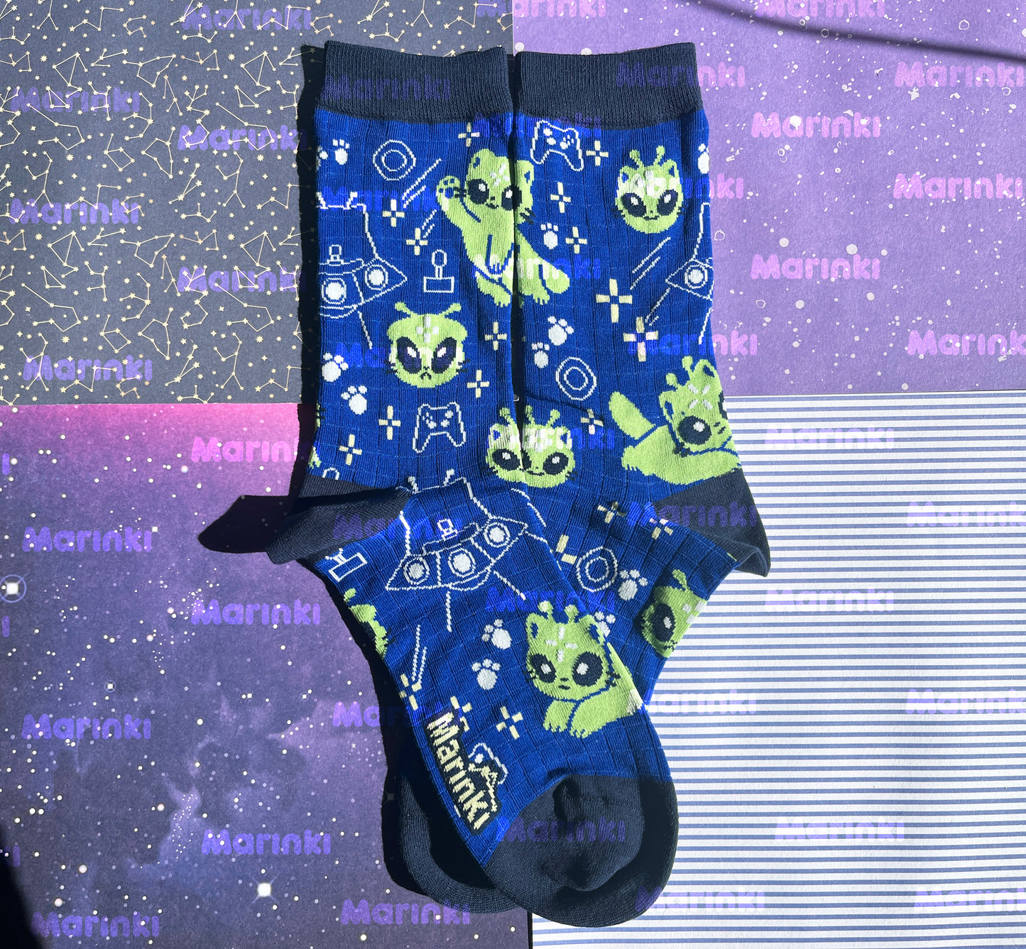 Glorp alien socks - Cotton Socks EU 38-41, US Men 6 - 9,5, US Women 7,5 - 11,5