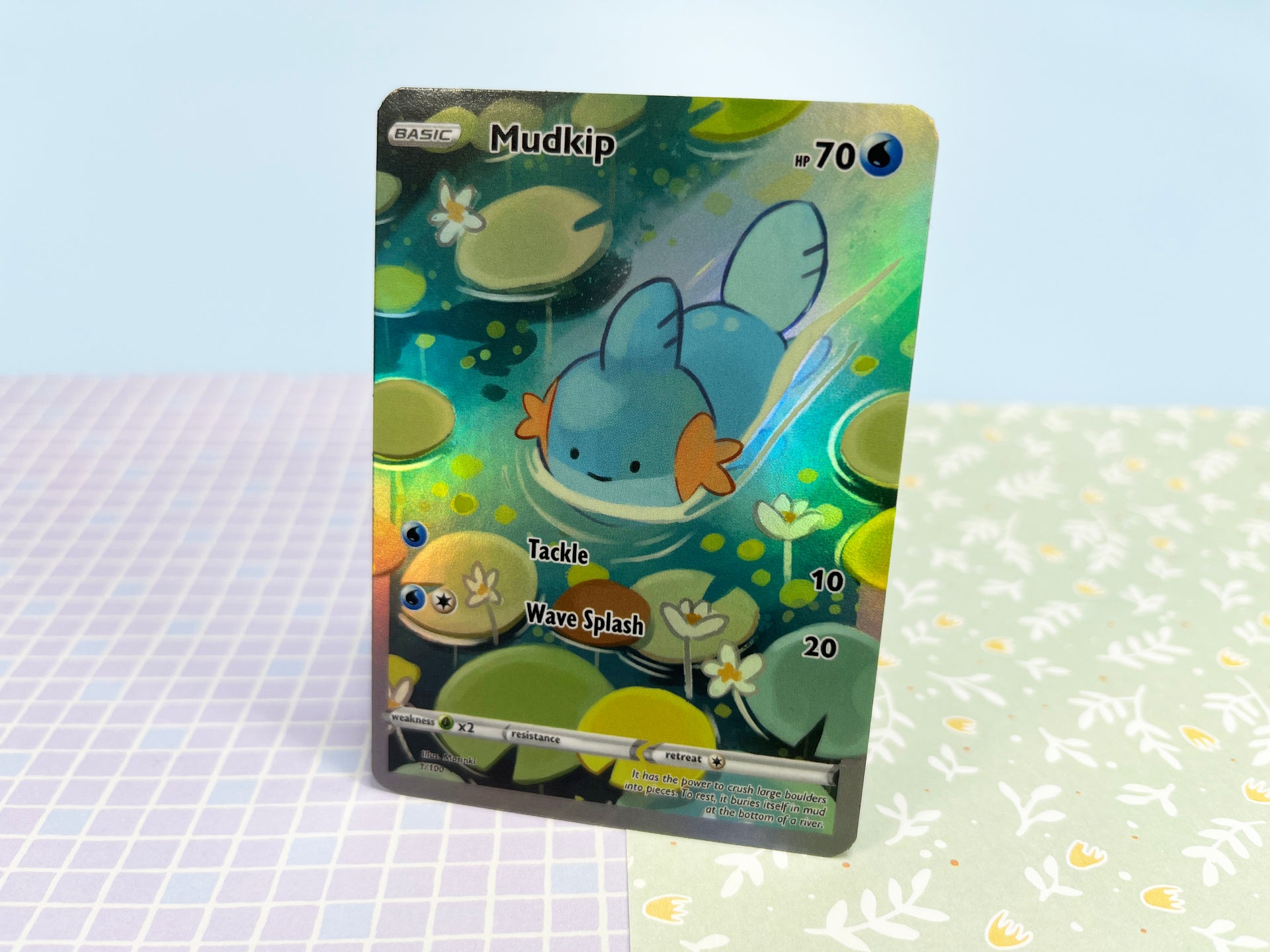 Holographic custom card Mudkip MarinkiArt Holographic custom card Mudkip MarinkiArt