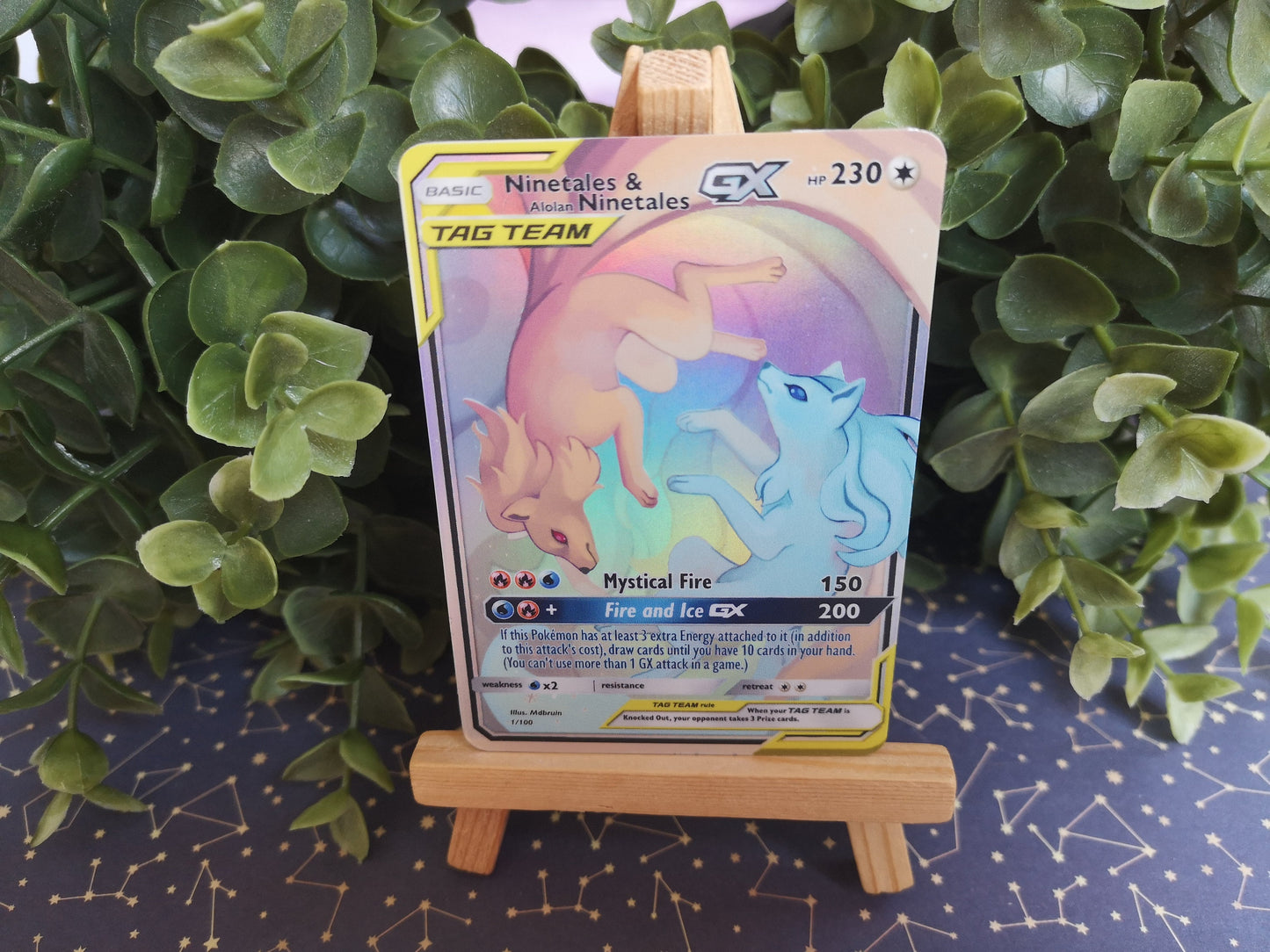 Custom Holo Ninetales and alolan ninetales tag team Pokemon card –  MarinkiArt
