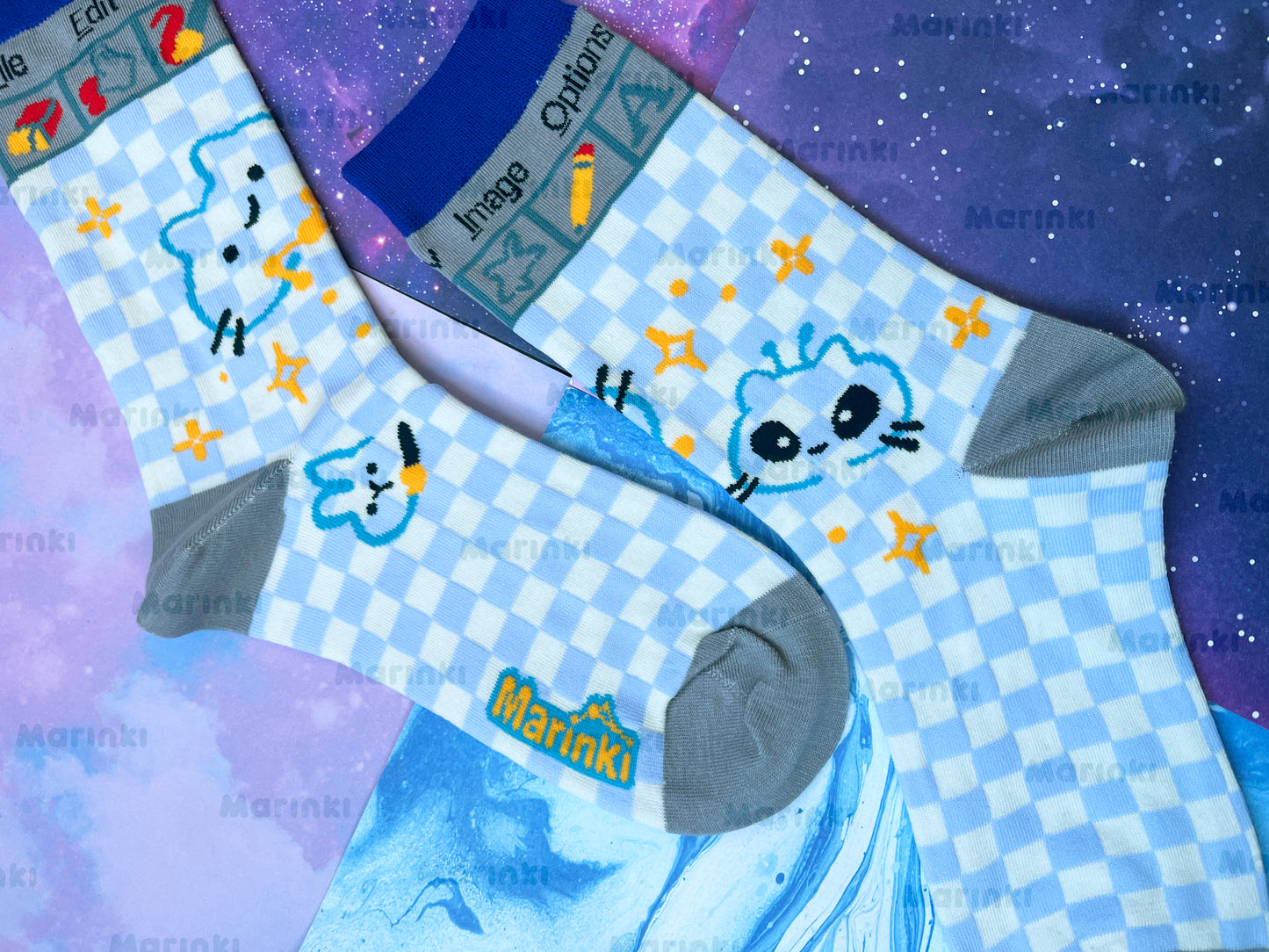 Paint artist socks - Cotton Socks EU 38-41, US Men 6 - 9,5, US Women 7,5 - 11,5