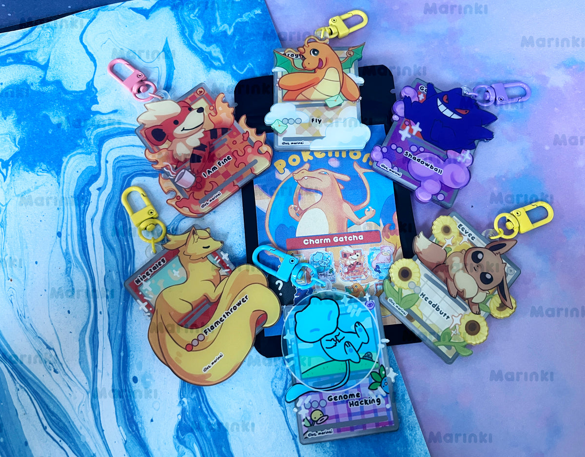 Pokemon charm Gatcha / double sided / 6-7 cm /