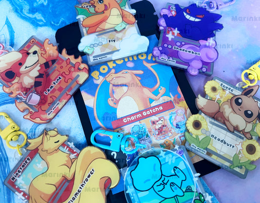 Pokemon charm Gatcha / double sided / 6-7 cm /