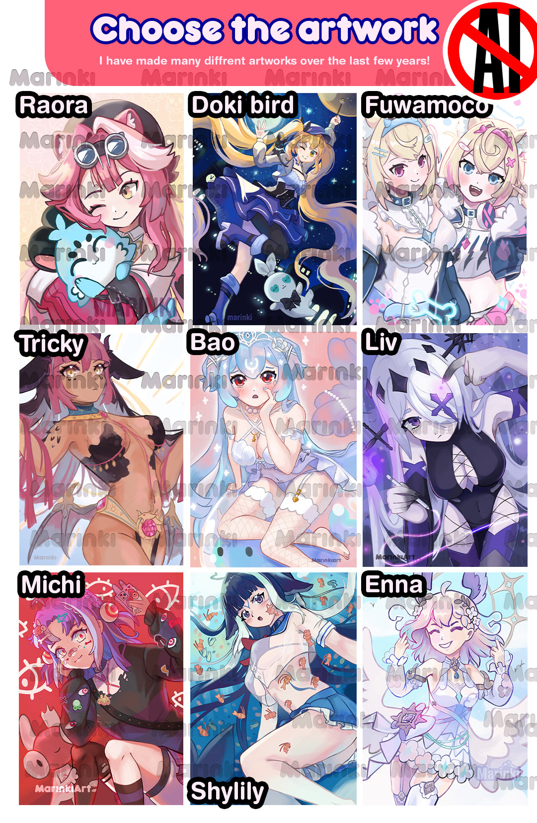 Custom printed Vtuber trainer card collection binder / With my art / 4 pocked or 9 pocket /