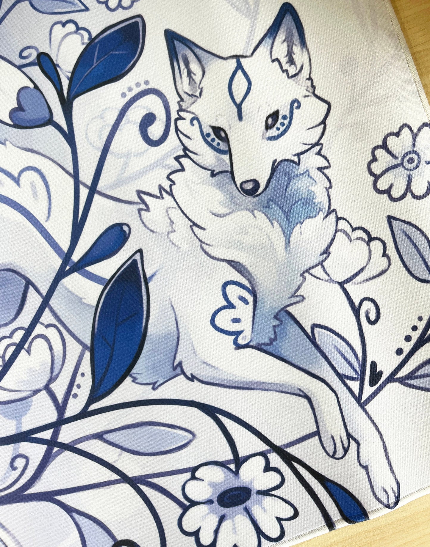 Aesthetics Fox and flowers Jumbo desk mat 61 x 35.6 cm