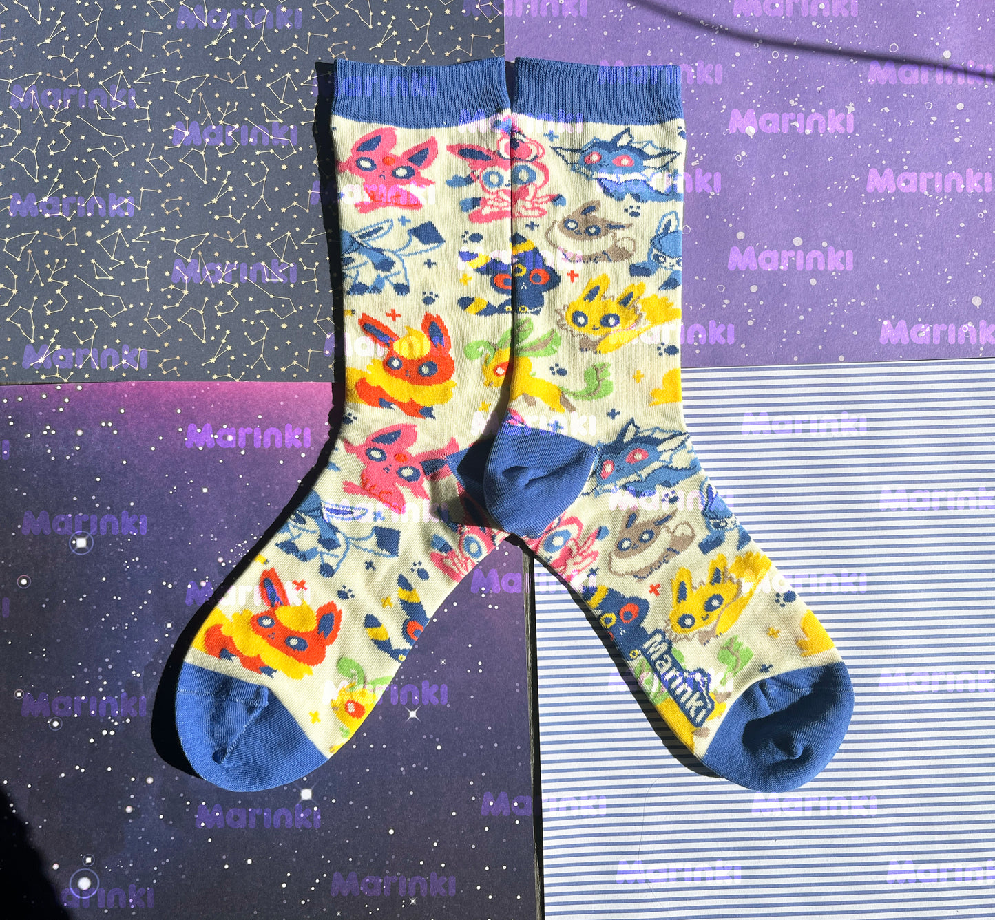 eeveelutions socks - Cotton Socks EU 38-41, US Men 6 - 9,5, US Women 7,5 - 11,5