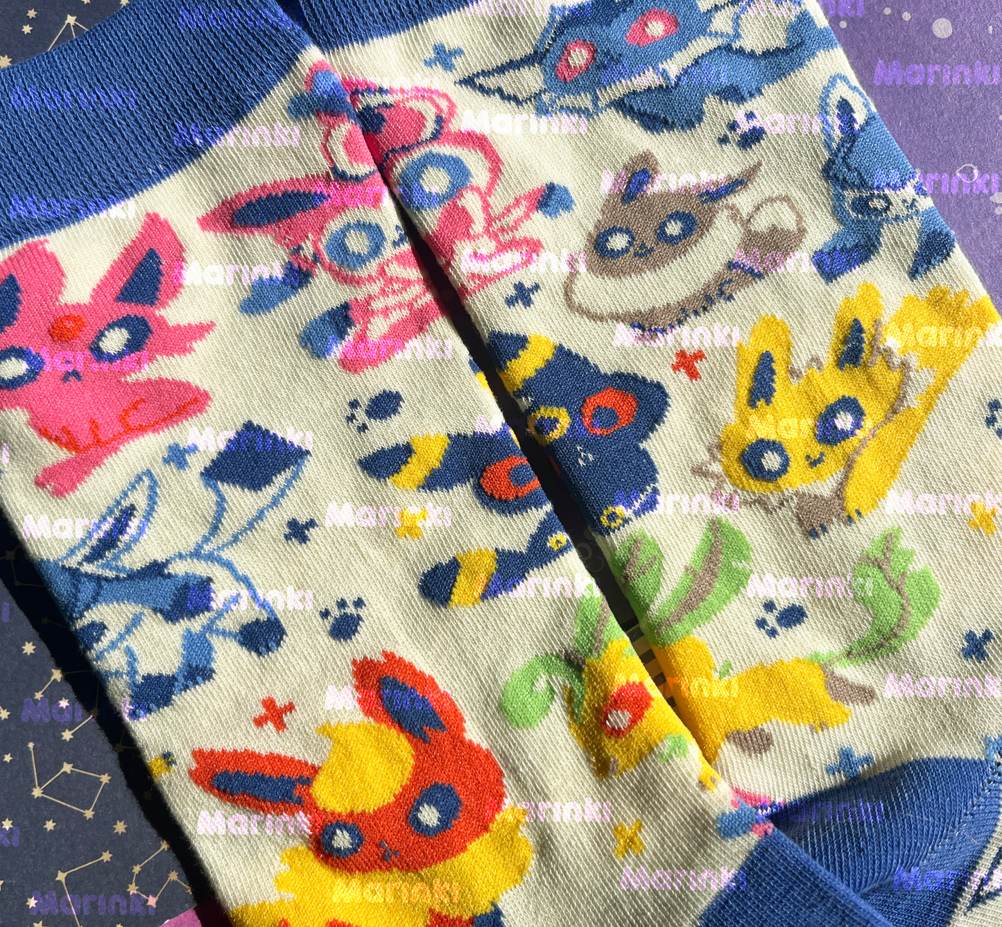 eeveelutions socks - Cotton Socks EU 38-41, US Men 6 - 9,5, US Women 7,5 - 11,5