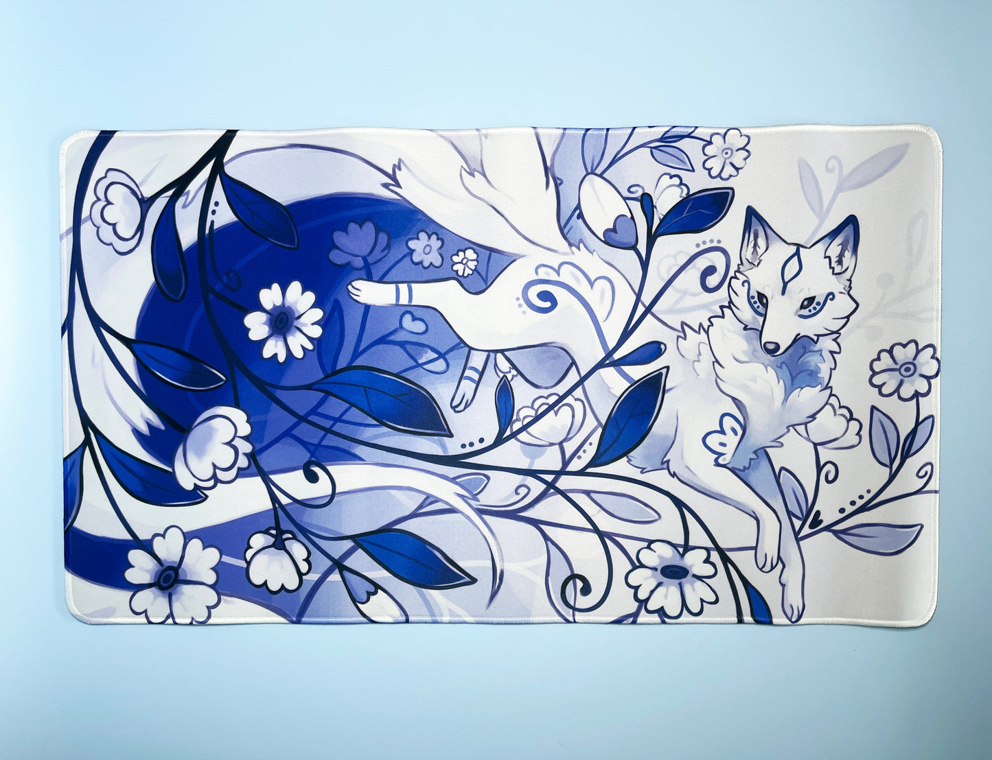 Aesthetics Fox and flowers Jumbo desk mat 61 x 35.6 cm