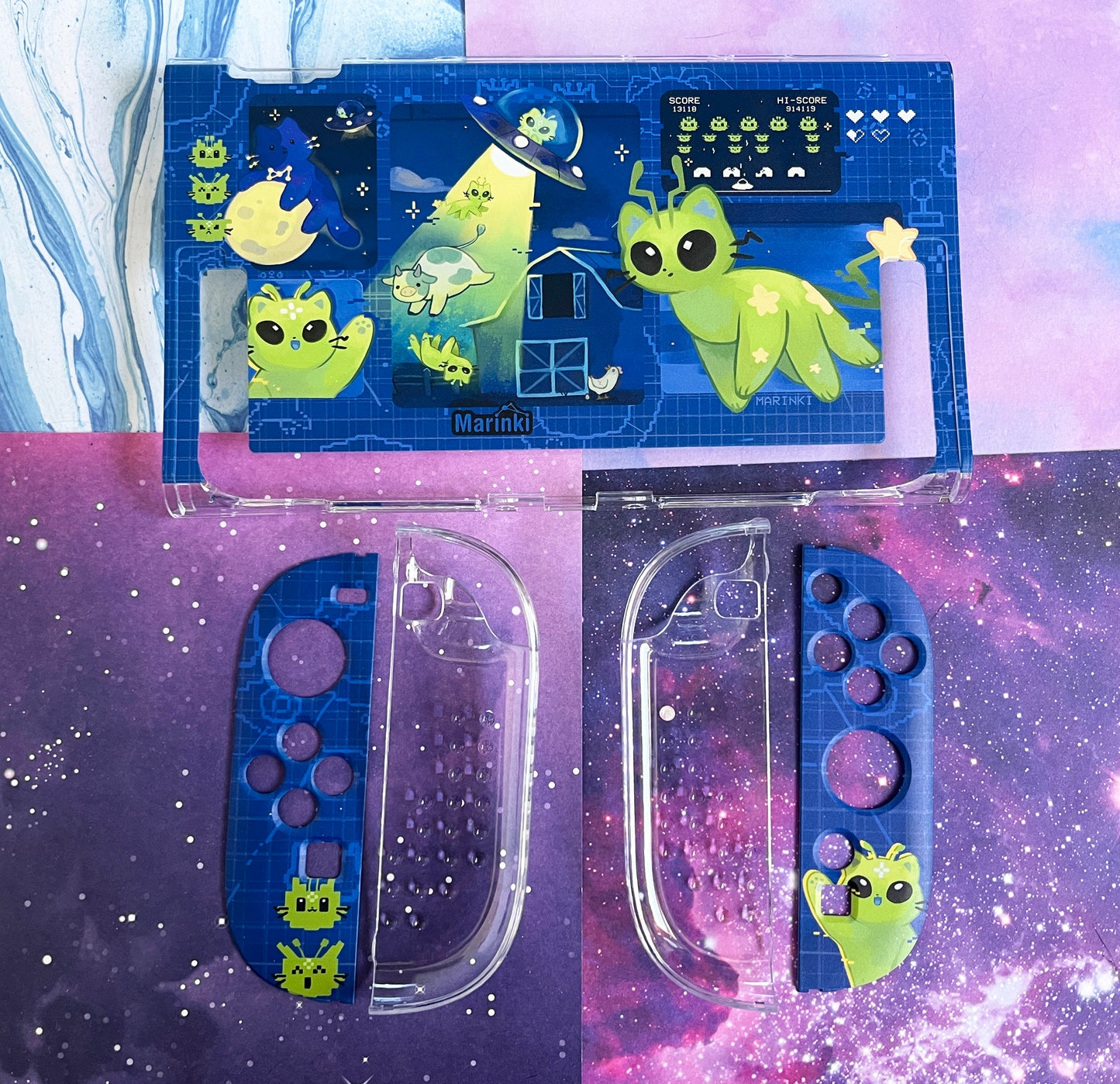 Switch Cover Case for Nintendo Switch 2 - space alien cat