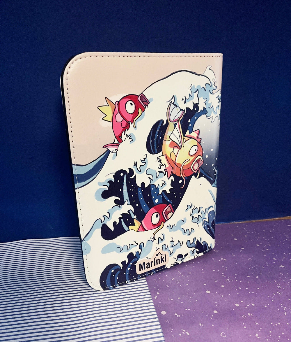 Product with cartoon fish design on a blue background