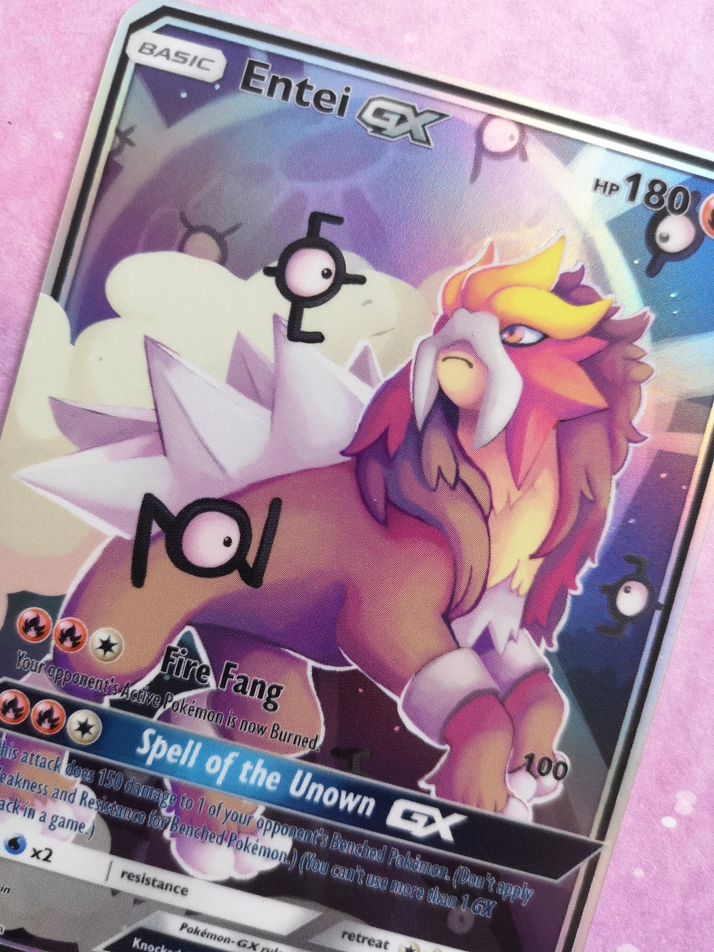 Holo Entei / Custom holographic Pokémon card / GX card