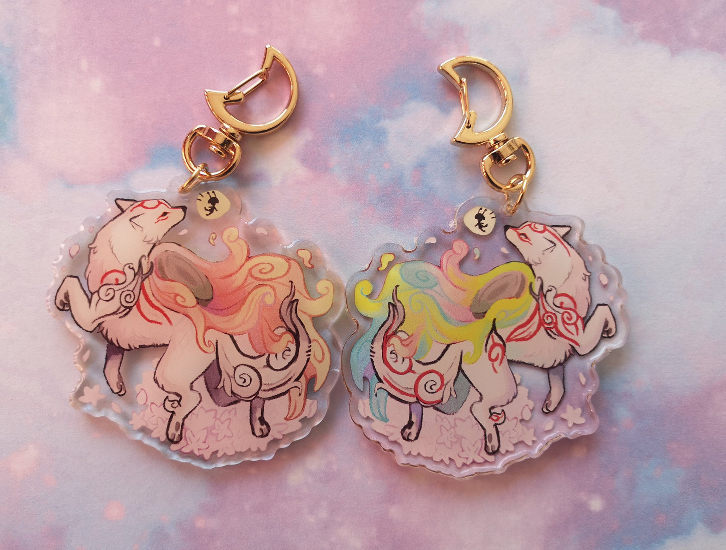 Acrylic Okami Charm bouble sided / 2,5” inch / 6,35 cm