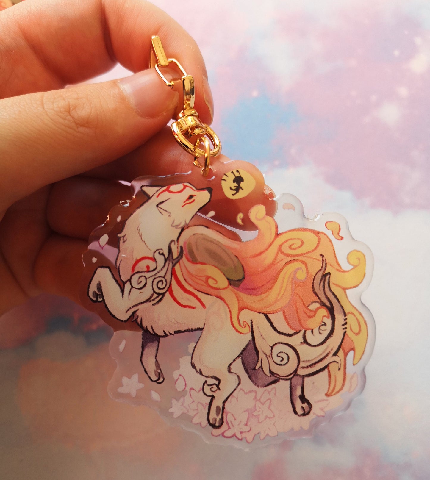 Acrylic Okami Charm bouble sided / 2,5” inch / 6,35 cm