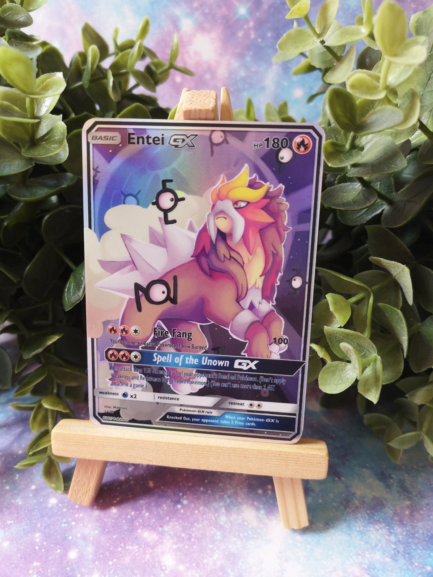 Holo Entei / Custom holographic Pokémon card / GX card