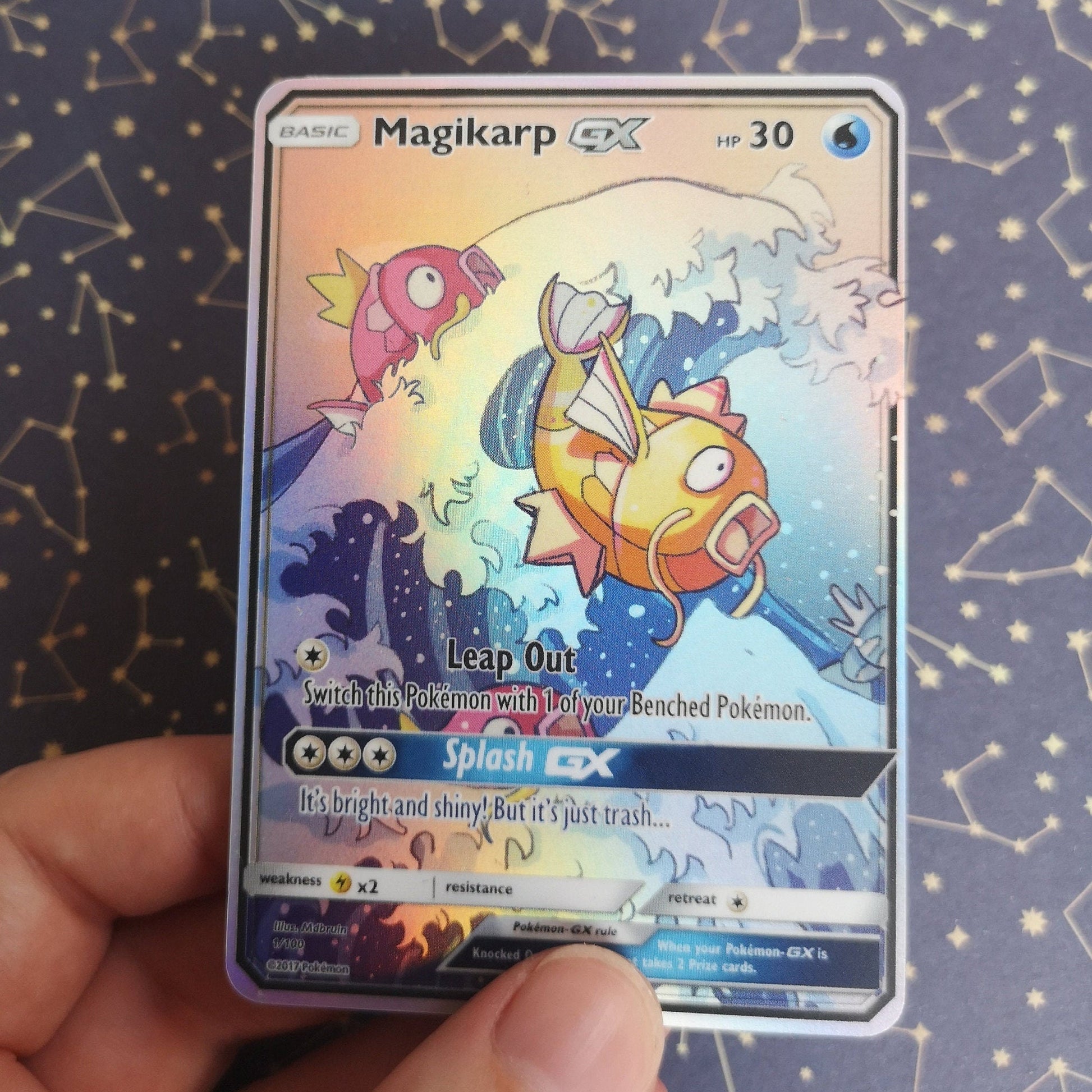 Holo Shiny Magikarp or Gyarados / Custom holographic Pokmon card / GX MarinkiArt Holo Shiny Magikarp or Gyarados / Custom holographic Pokmon card / GX MarinkiArt