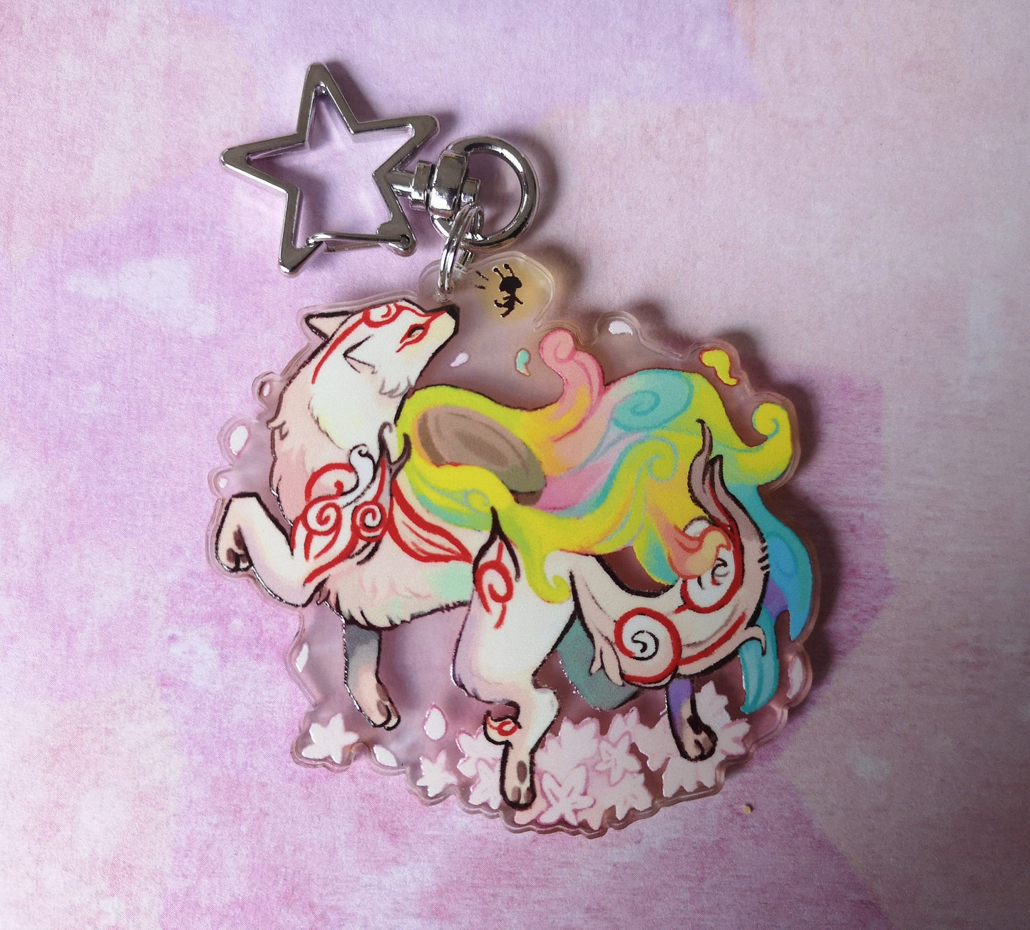 Acrylic Okami Charm bouble sided / 2,5” inch / 6,35 cm