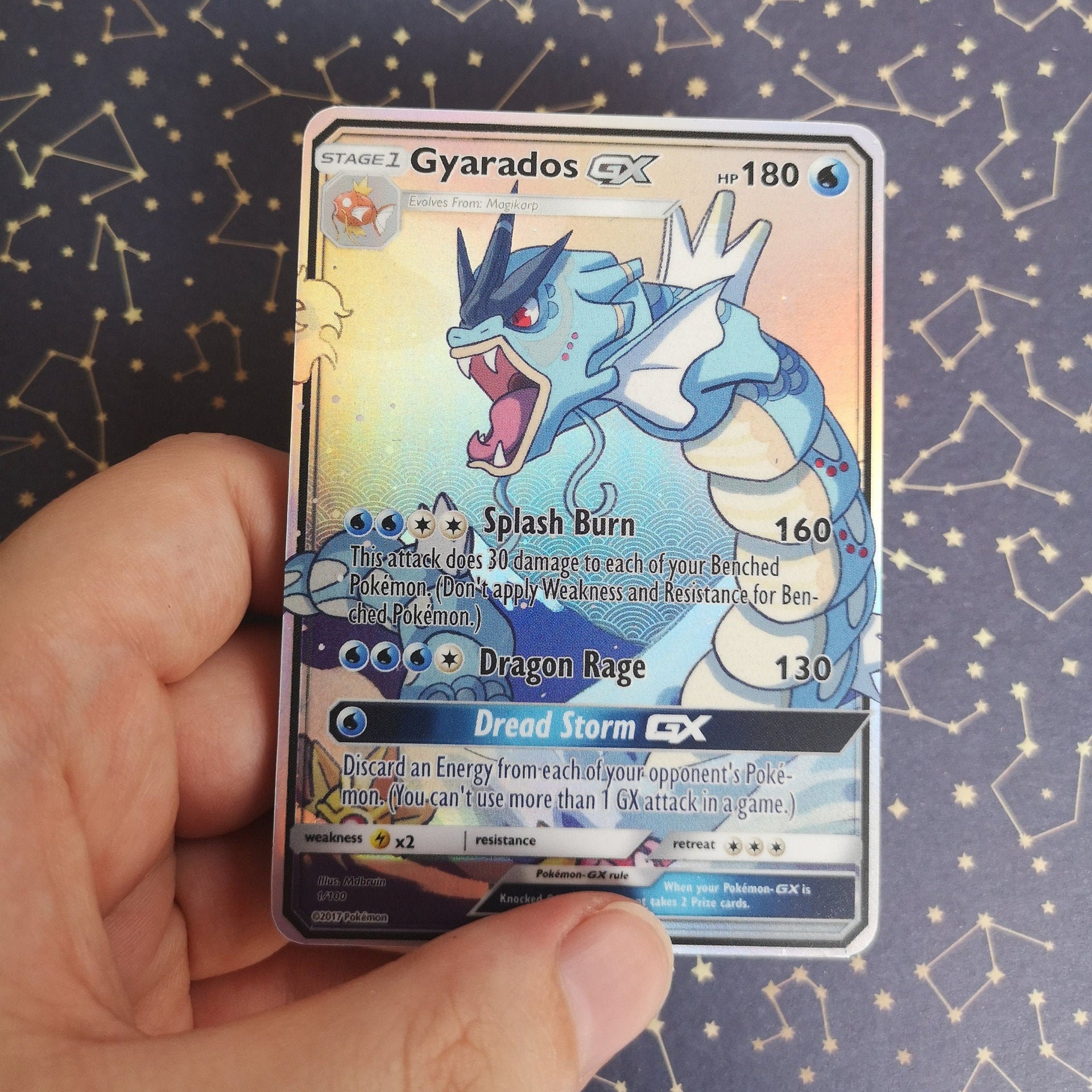 Holo Shiny Magikarp or Gyarados / Custom holographic Pokémon card / GX –  MarinkiArt