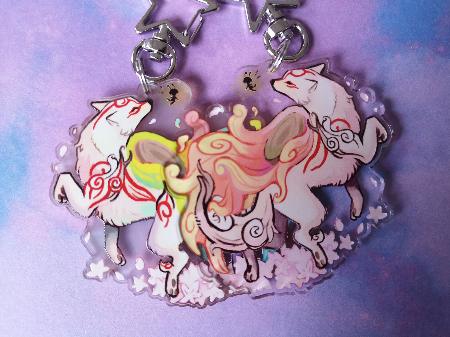 Acrylic Okami Charm bouble sided / 2,5” inch / 6,35 cm