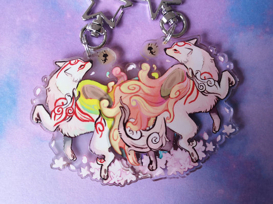 Acrylic Okami Charm bouble sided / 2,5” inch / 6,35 cm
