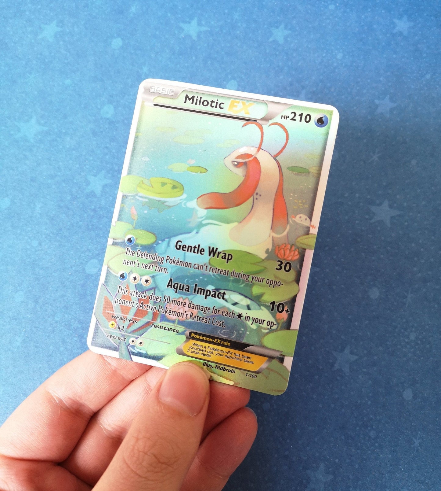 Holo Milotic / Custom holographic Pokémon card / EX card