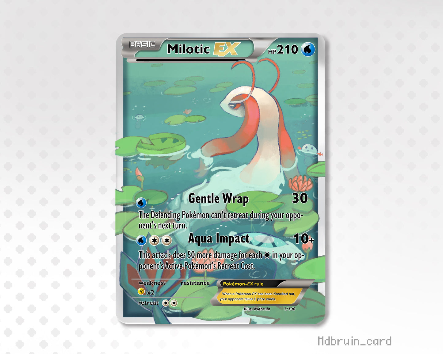 Holo Milotic / Custom holographic Pokémon card / EX card