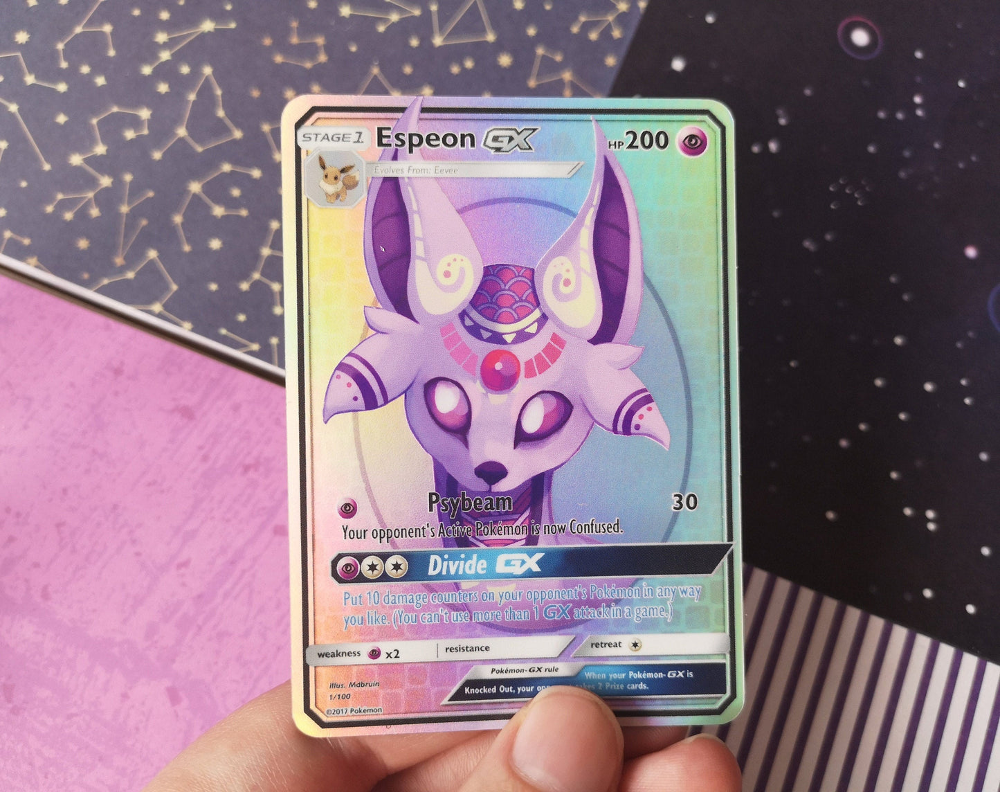 Holo Umbreo or Espeon / Custom holographic Pokémon card / GX card