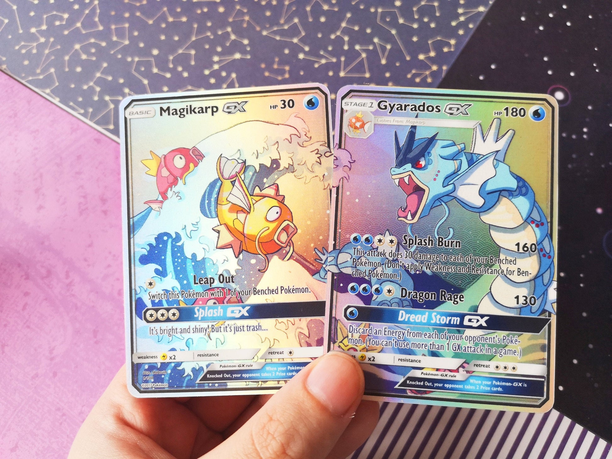 Holo Shiny Magikarp or Gyarados / Custom holographic Pokmon card / GX MarinkiArt Holo Shiny Magikarp or Gyarados / Custom holographic Pokmon card / GX MarinkiArt