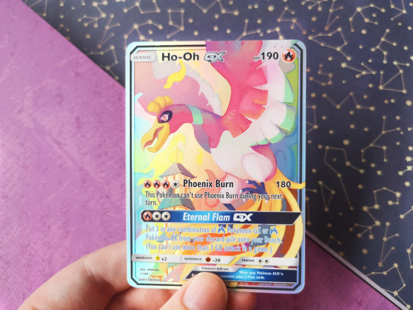 Holo Ho-Oh / Custom holographic Pokémon card / GX card