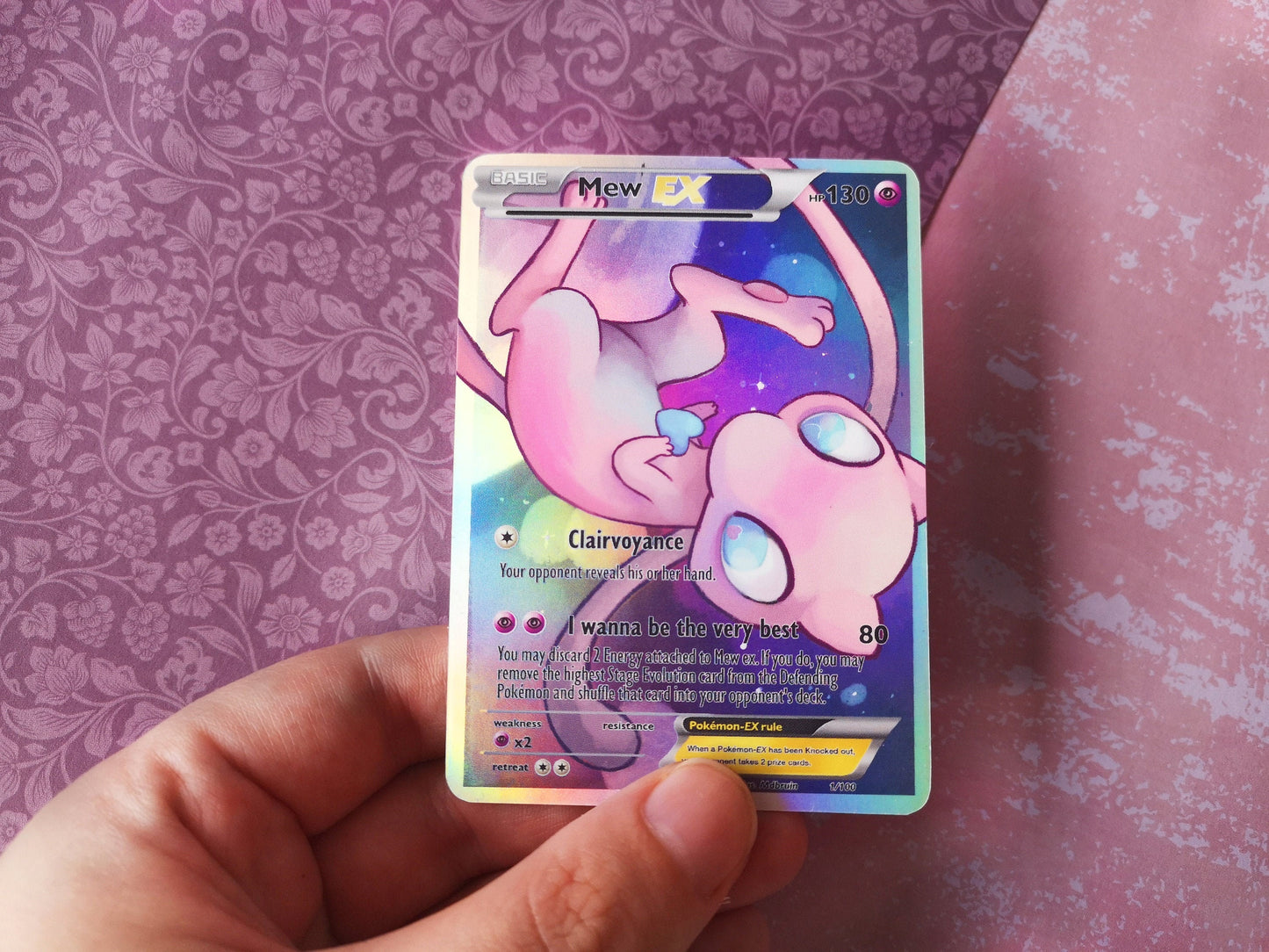 Holo Mew / Custom holographic Pokémon card / EX card