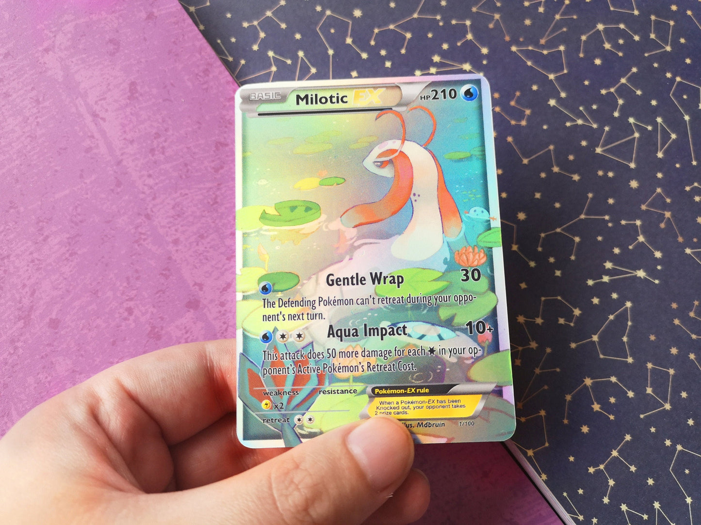 Holo Milotic / Custom holographic Pokémon card / EX card