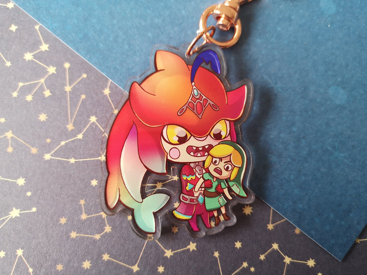 Acrylic legend of Zelda Sidon charm Double Sided / 2" inch / 5.08 cm