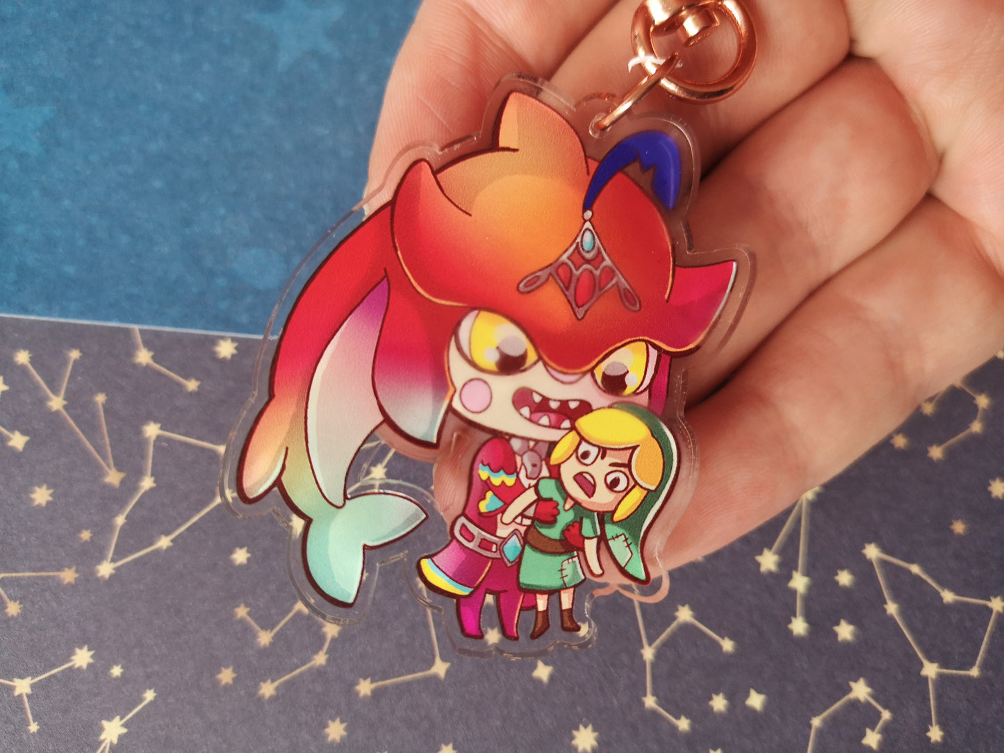 Acrylic legend of Zelda Sidon charm Double Sided / 2" inch / 5.08 cm