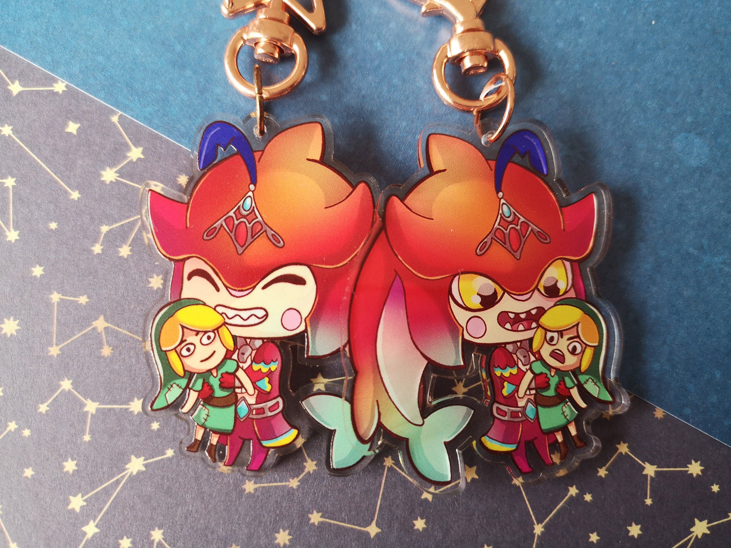 Acrylic legend of Zelda Sidon charm Double Sided / 2" inch / 5.08 cm
