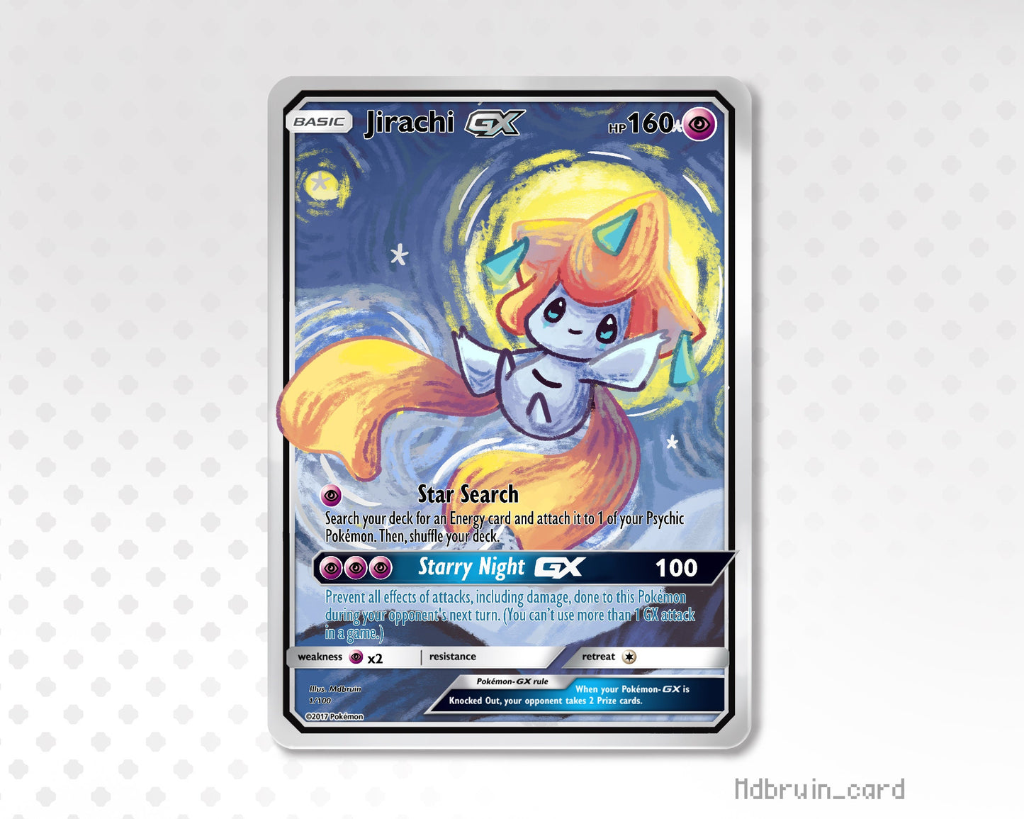 Holo jirachi / Custom holographic Pokémon card / GX card