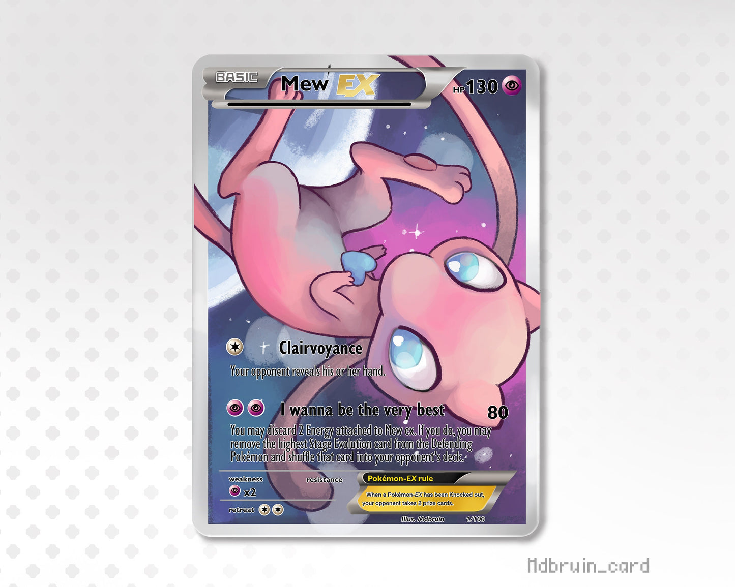 Holo Mew / Custom holographic Pokémon card / EX card