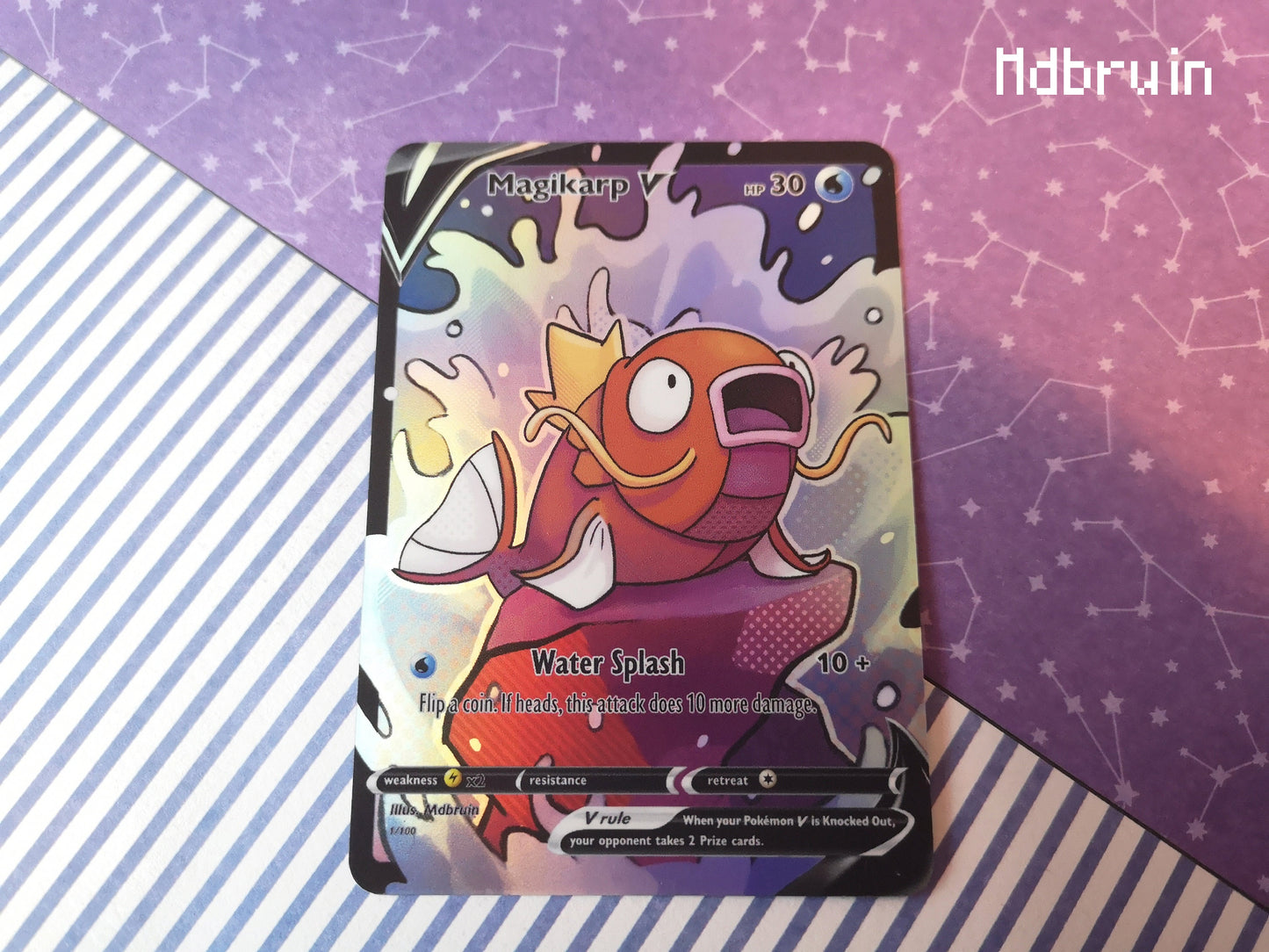 Holo Magikarp / Custom holographic Pokémon card / V card