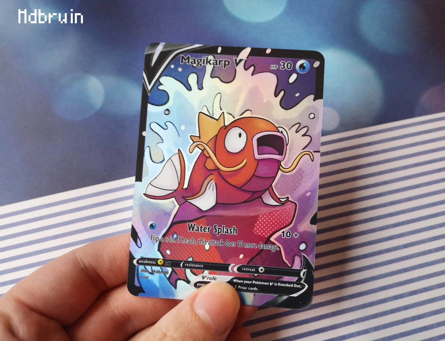 Holo Magikarp / Custom holographic Pokémon card / V card